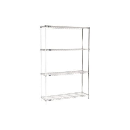 Global Equipment Nexel    Chrome Wire Shelving Add-On - 54"W x 14"D x 86"H A14548C